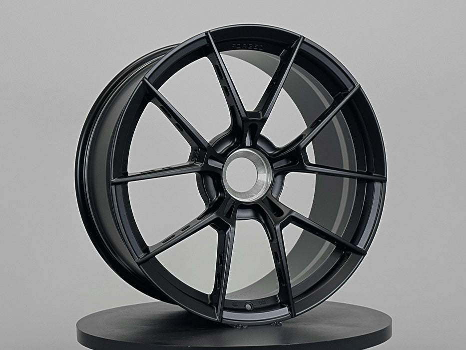 AWS for Porsche 911 (992) 20x9.5 Inch +37 Offset Forged Wheels Satin Black