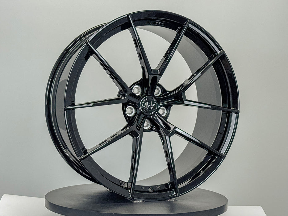 AWS for Tesla Model S/X 22x9.5 Inch +22 Offset Forged Wheels Gloss Black