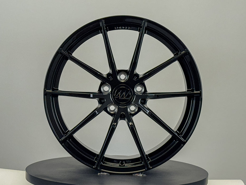 AWX for Volkswagen Golf R 18x8.5 Inch +43 Offset Forged Wheels Gloss Black