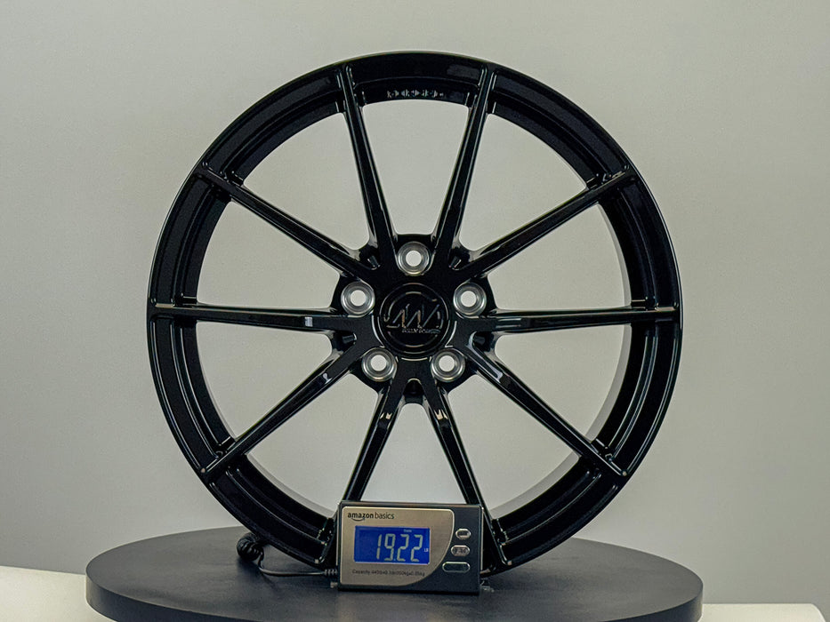 AWX for Volkswagen Golf R 18x8.5 Inch +43 Offset Forged Wheels Gloss Black