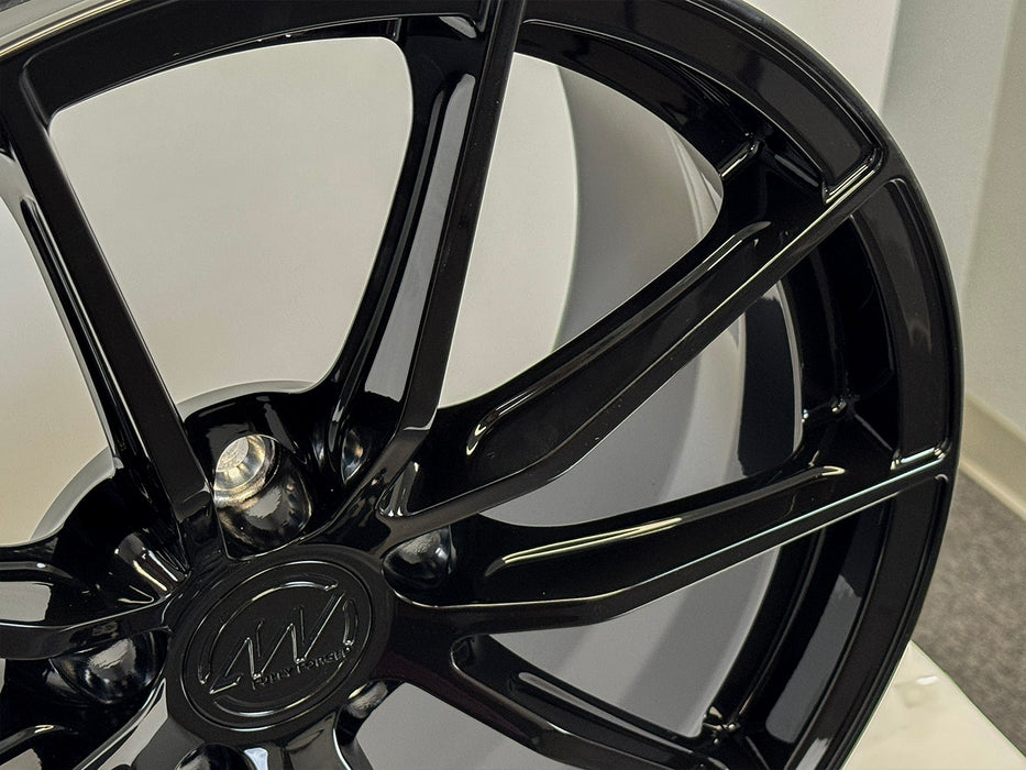 AWX for Volkswagen Golf R 18x8.5 Inch +43 Offset Forged Wheels Gloss Black