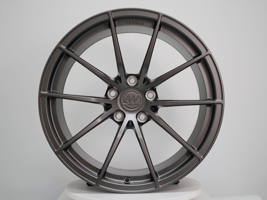 AWX for Tesla Model S 19x10.5 Inch +38 Offset Forged Wheels Satin Gunmetal