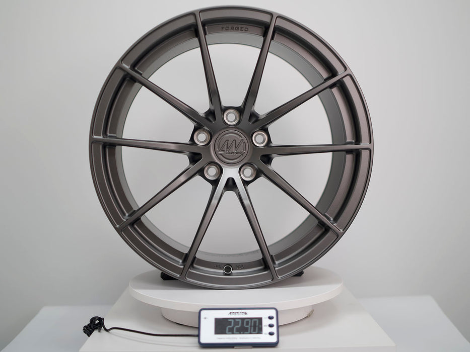 AWX for Tesla Model S 19x10.5 Inch +38 Offset Forged Wheels Satin Gunmetal