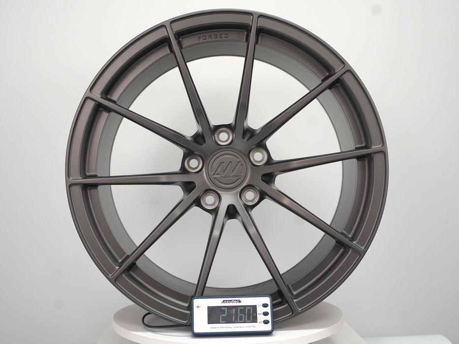 AWX for Tesla Model S 19x10.5 Inch +38 Offset Forged Wheels Satin Gunmetal