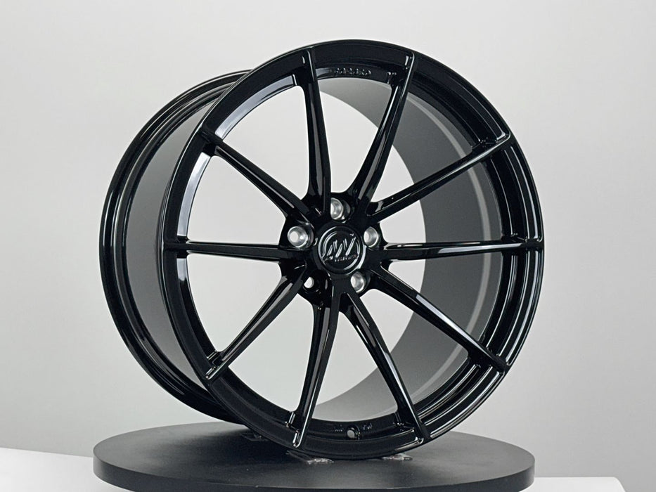 AWX for Mercedes AMG GT R 20x10 Inch +48 Offset Forged Wheels Gloss Black