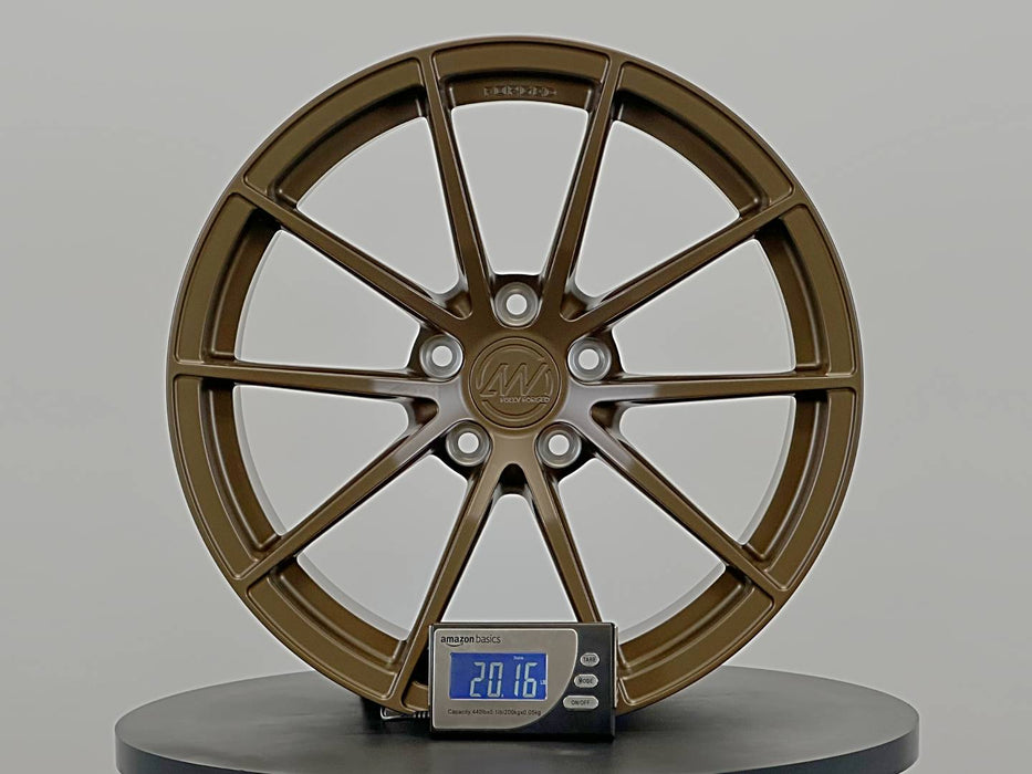 AWX for Subaru WRX STI 18x9.5 Inch +42 Offset Forged Wheels Satin Bronze