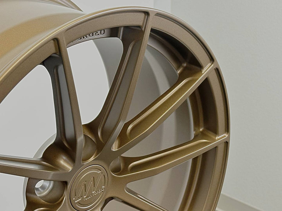 AWX for Subaru WRX STI 18x9.5 Inch +42 Offset Forged Wheels Satin Bronze
