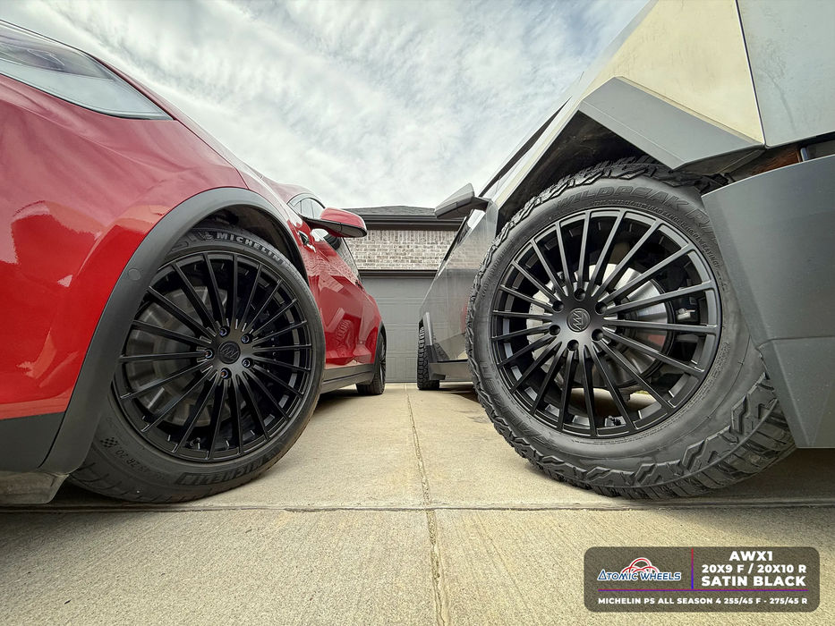 AWX1 for Tesla Model S/X 20x10 Inch +35 Offset Forged Wheels Satin Black