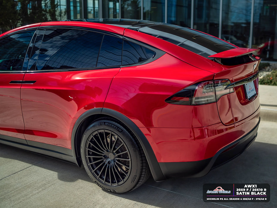 AWX1 for Tesla Model S/X 20x10 Inch +35 Offset Forged Wheels Satin Black