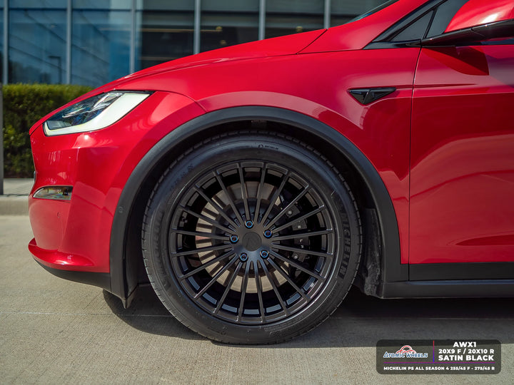 AWX1 for Tesla Model S/X 20x10 Inch +35 Offset Forged Wheels Satin Black