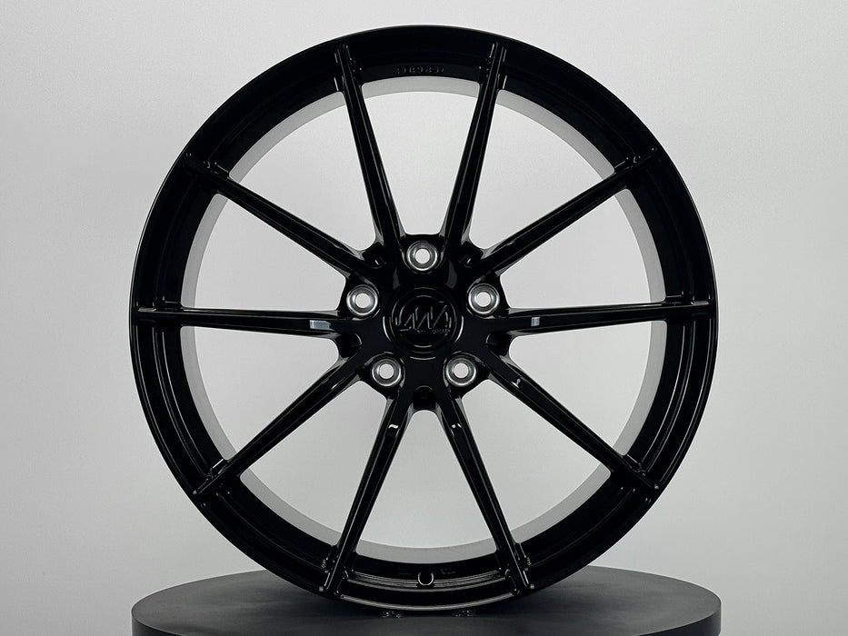 AWX for Porsche Panamera (997) 21x12 Inch +65 Offset Forged Wheels Gloss Black