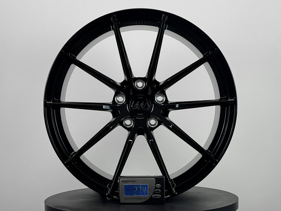AWX for Porsche Panamera (997) 21x12 Inch +65 Offset Forged Wheels Gloss Black