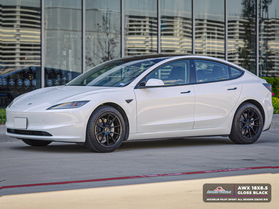 AWX for Tesla Model 3/Y 19x8.5 Inch +35 Offset Forged Wheels Gloss Black