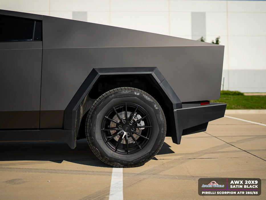 AWX for Tesla Cybertruck 20x9 Inch +52 Offset Forged Wheels Satin Black