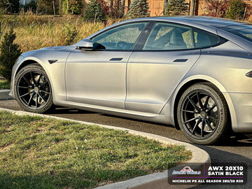 AWX for Tesla Model S/X 20x10 Inch +35 Offset Forged Wheels Satin Black