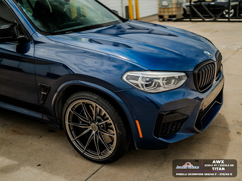 AWX for BMW X3M/X4M 21x10.5 Inch +35 Offset Forged Wheels Titan