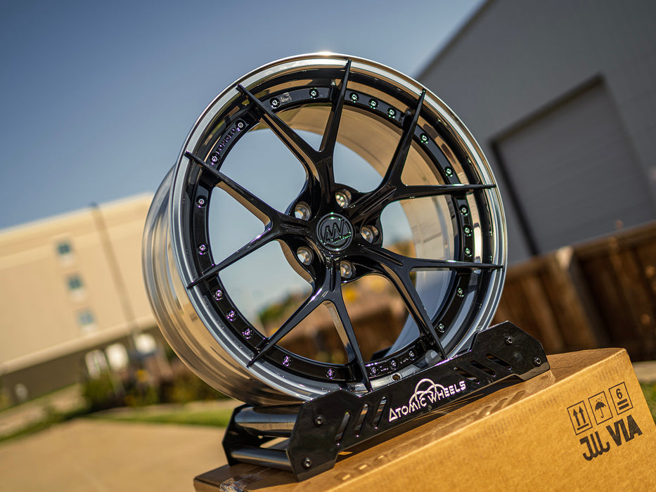 AWZX for Tesla Model S/X 20x10.5 Inch +33 Offset Forged Wheels Polished & Gloss Black