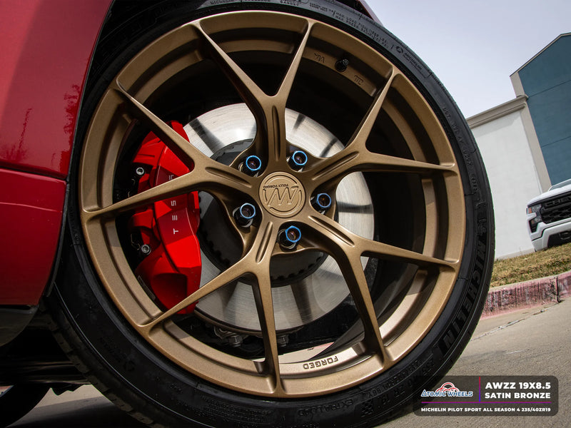 AWZZ Forged Wheels for Tesla Model 3/Y - 19" / 8.5" +35 / Satin Bronze