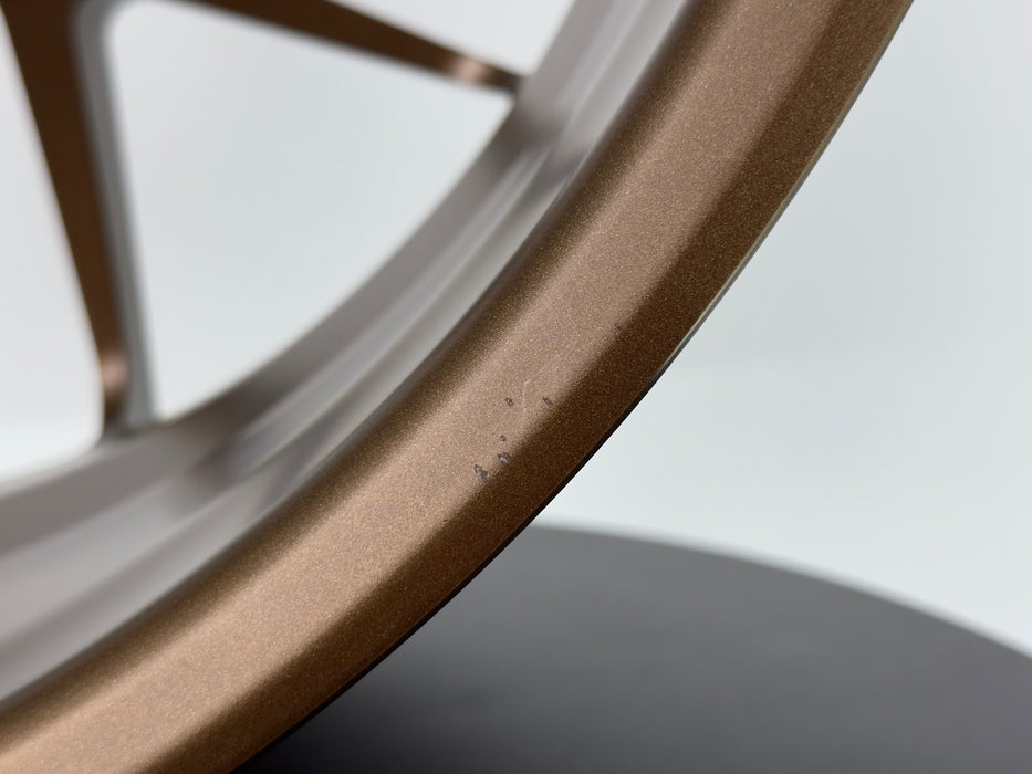 AWZZ 19"x8.5" Satin Bronze demo wheel for Tesla Model 3/Y — actual unit