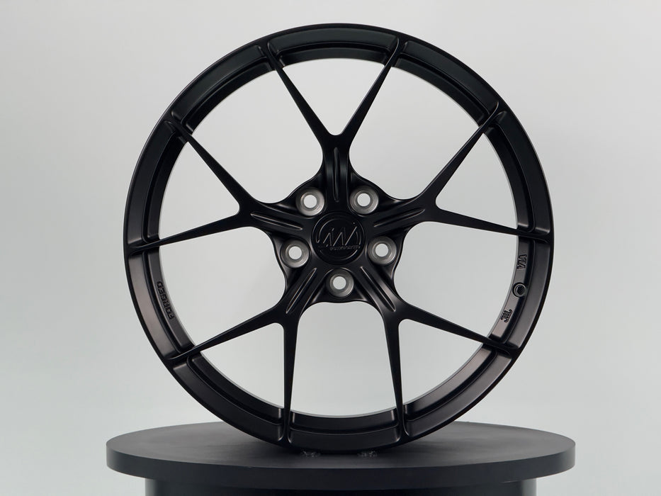 AWZZ 19"x9.5" Satin Black demo wheel for Tesla Model 3/Y — actual unit