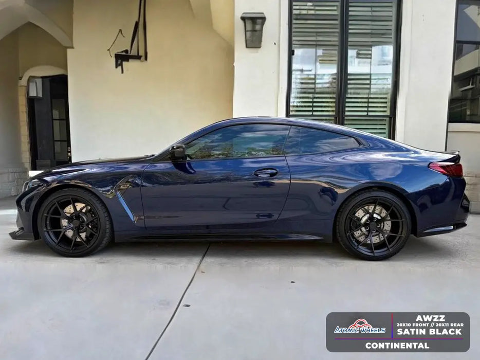 AWZZ for BMW M2/M3/M4 20x10 Inch +12 Offset Forged Wheels Satin Black