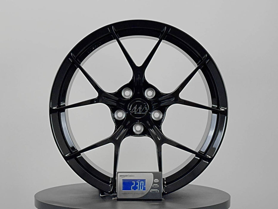 AWZZ for BMW M3 F80/E90 19x10.5 Inch +22 Offset Forged Wheels Gloss Black