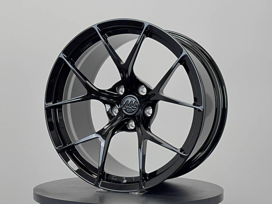 AWZZ for BMW M3 F80/E90 19x10.5 Inch +22 Offset Forged Wheels Gloss Black
