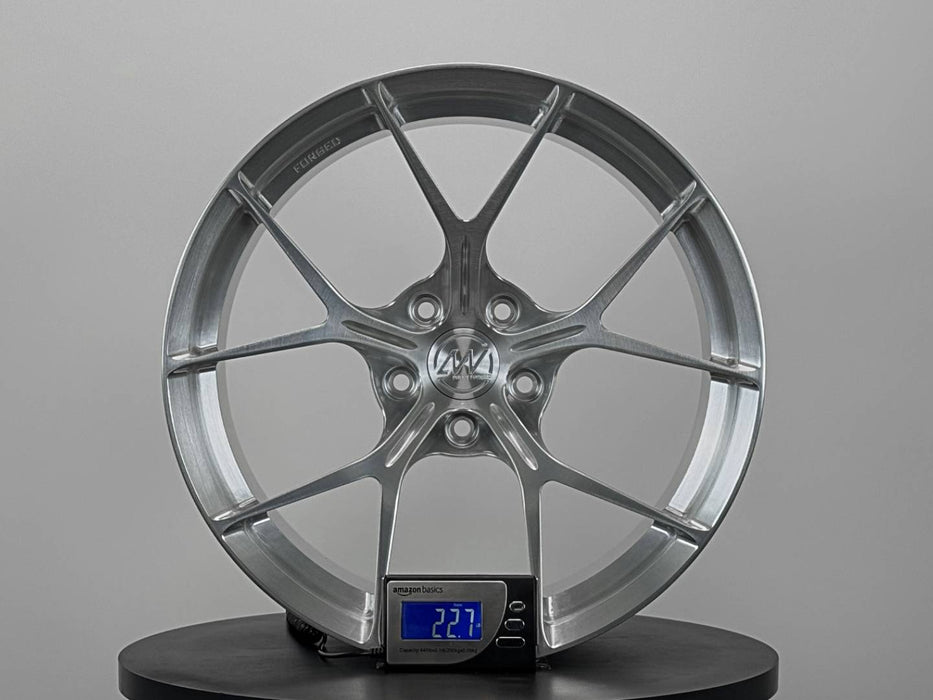 AWZZ for BMW M3 F80/E90 19x10.5 Inch +22 Offset Forged Wheels Brushed Silver