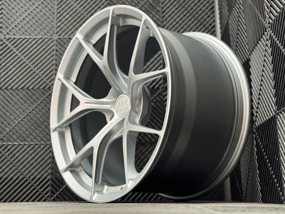 AWZZ for Toyota Supra MKV A90 19x9.5 Inch +22 Offset Forged Wheels Satin Silver Front