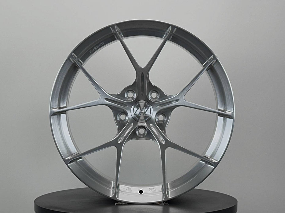 AWZZ for BMW M3 F80/E90 19x9.5 Inch +22 Offset Forged Wheels Brushed Silver
