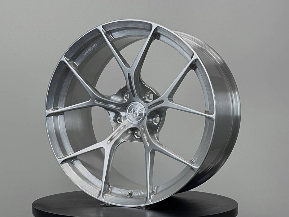 AWZZ for BMW M3 F80/E90 19x9.5 Inch +22 Offset Forged Wheels Brushed Silver