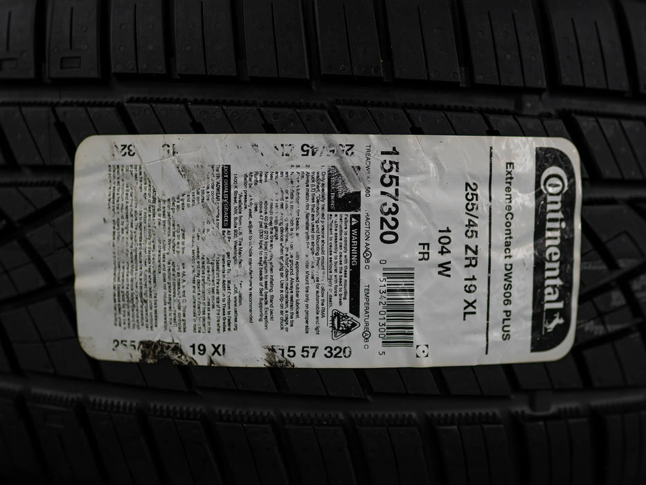 19-Inch AWZZ Satin Black Wheels + CONTINENTAL EXTREME CONTACT DWS06 PLUS 255/45R19 Tire Set for Tesla Model Y