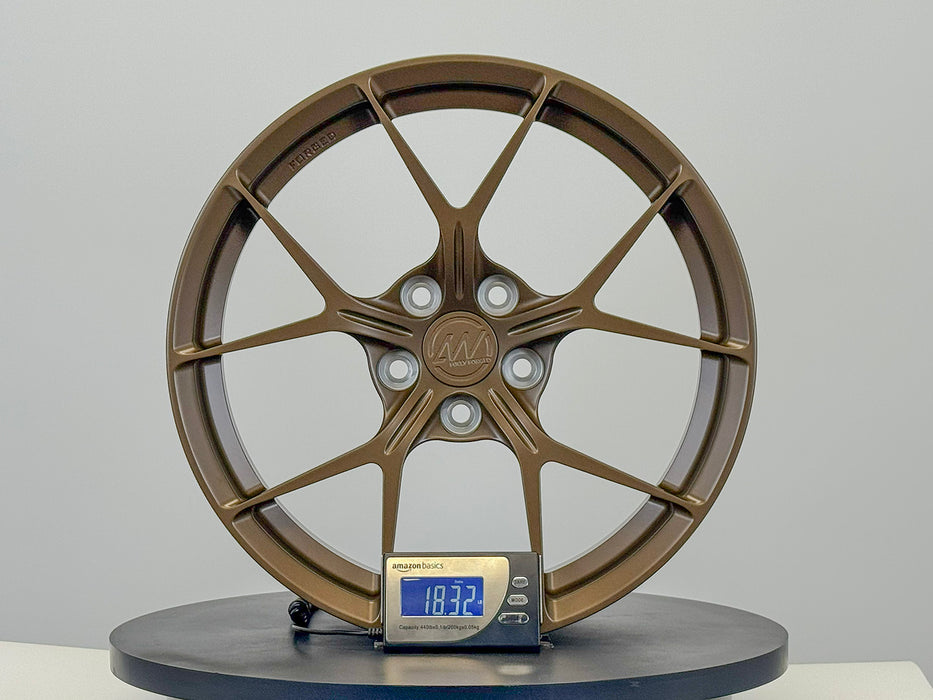AWZZ for Tesla Model 3/Y 18x7.5 Inch +22 Offset Forged Wheels Satin Bronze