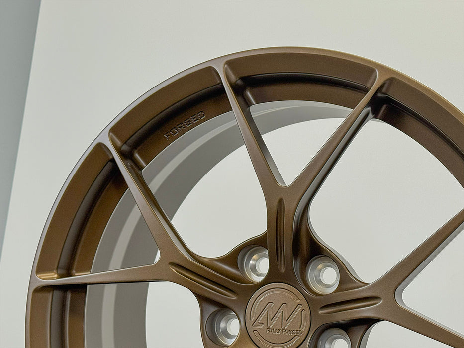 AWZZ for Tesla Model 3/Y 18x7.5 Inch +22 Offset Forged Wheels Satin Bronze