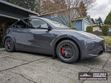 AWZZ for Tesla Model 3/Y 19x9.5 Inch +35 Offset Forged Wheels Satin Gunmetal