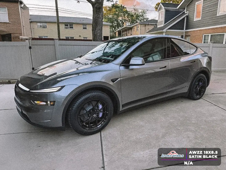 AWZZ for Tesla Model 3/Y 18x8.5 Inch +35 Offset Forged Wheels Satin Black