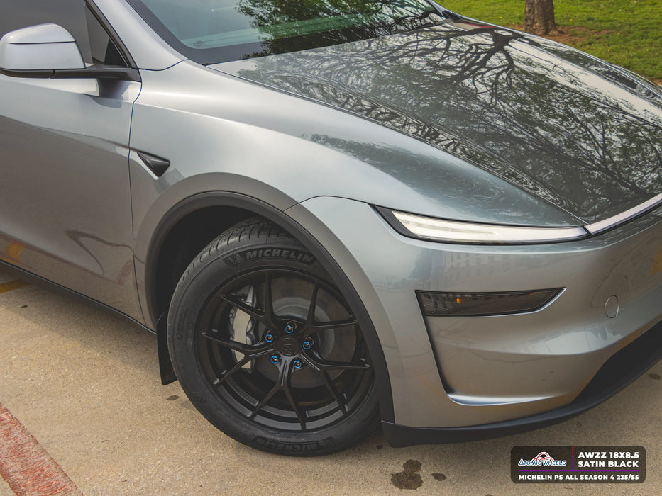 AWZZ for Tesla Model 3/Y 18x8.5 Inch +35 Offset Forged Wheels Satin Black