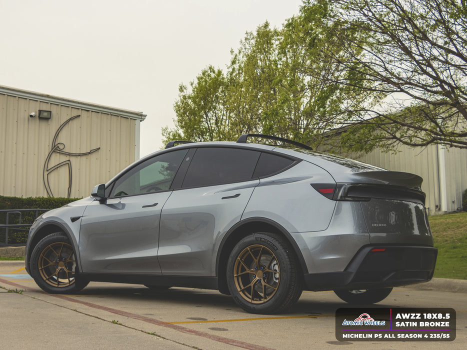 AWZZ for Tesla Model 3/Y 18x8.5 Inch +35 Offset Forged Wheels Satin Bronze