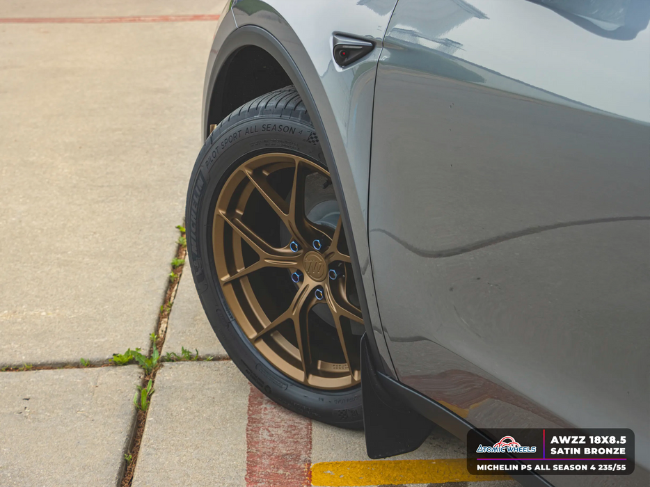 AWZZ for Tesla Model 3/Y 18x8.5 Inch +35 Offset Forged Wheels Satin Bronze
