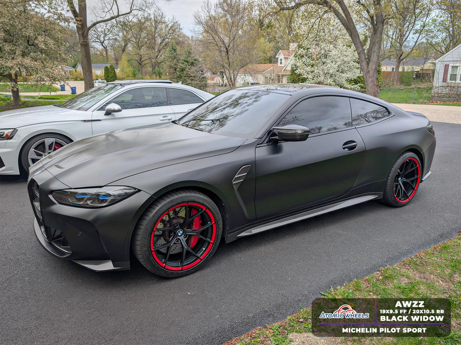 AWZZ for BMW M2/M3/M4 20x10.5 Inch +14 Offset Forged Wheels Black Widow