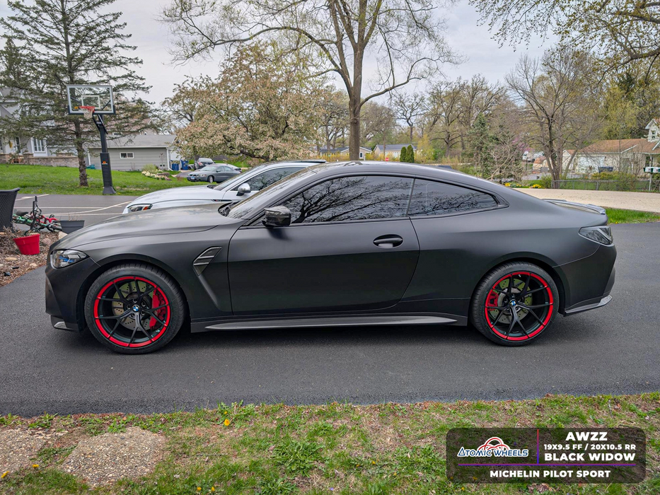AWZZ for BMW M2/M3/M4 20x10.5 Inch +14 Offset Forged Wheels Black Widow