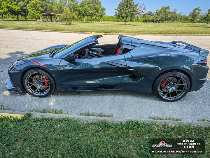 AWZZ for Corvette C8 20x11.5 Inch Offset Forged Wheels Titan