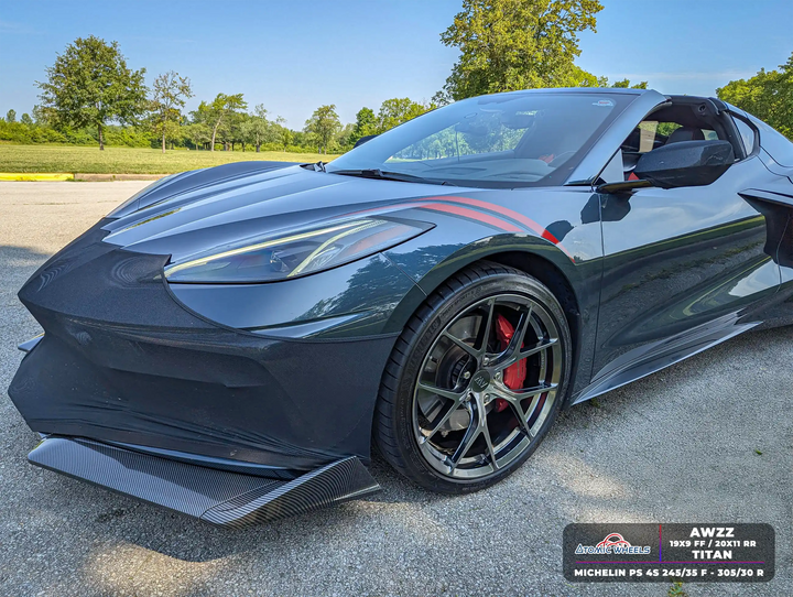 AWZZ for Corvette C8 20x11.5 Inch Offset Forged Wheels Titan