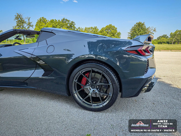 AWZZ for Corvette C8 20x11.5 Inch Offset Forged Wheels Titan