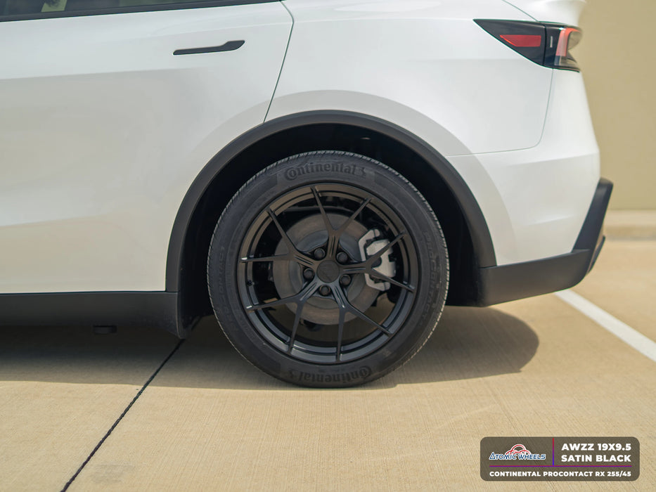 AWZZ for Tesla Model 3/Y 19x9.5 Inch +35 Offset Forged Wheels Satin Black