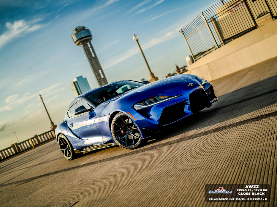 AWZZ for Toyota Supra MKV A90 19x11 Inch +35 Offset Forged Wheels Gloss Black Rear
