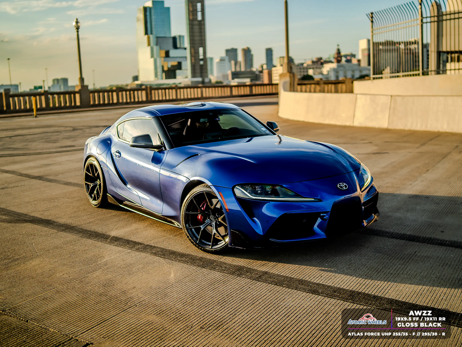 AWZZ for Toyota Supra MKV A90 19x11 Inch +35 Offset Forged Wheels Gloss Black Rear