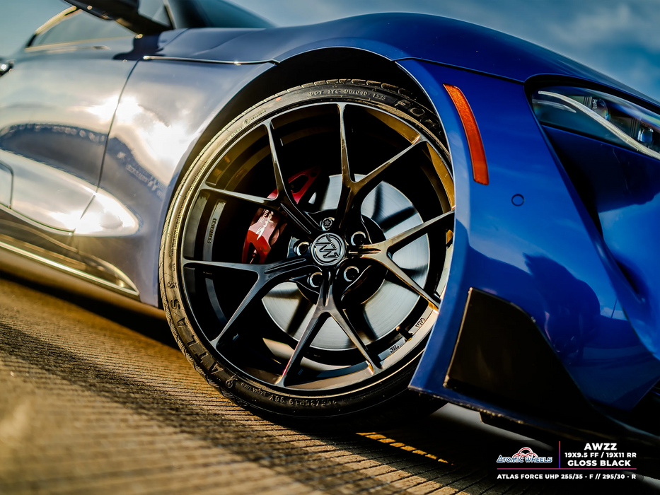 AWZZ for Toyota Supra MKV A90 19x11 Inch +35 Offset Forged Wheels Gloss Black Rear