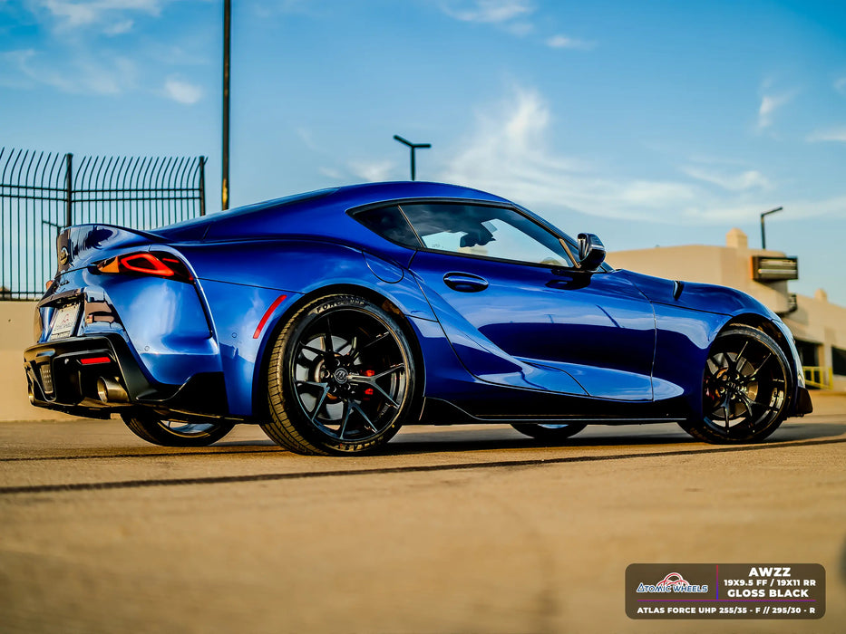 AWZZ for Toyota Supra MKV A90 19x11 Inch +35 Offset Forged Wheels Gloss Black Rear