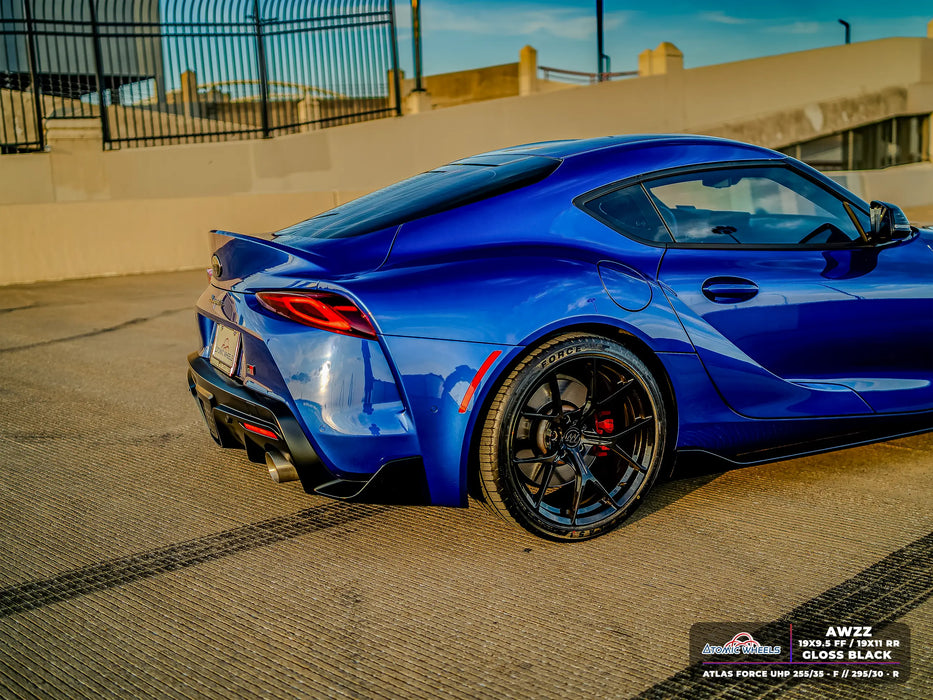 AWZZ for Toyota Supra MKV A90 19x11 Inch +35 Offset Forged Wheels Gloss Black Rear